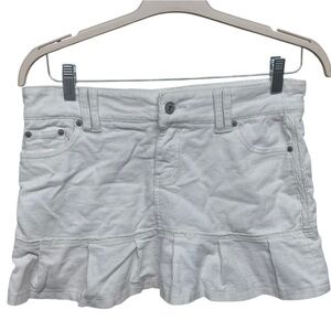 Y2K White Corduroy Micro Mini Skirt Size 9